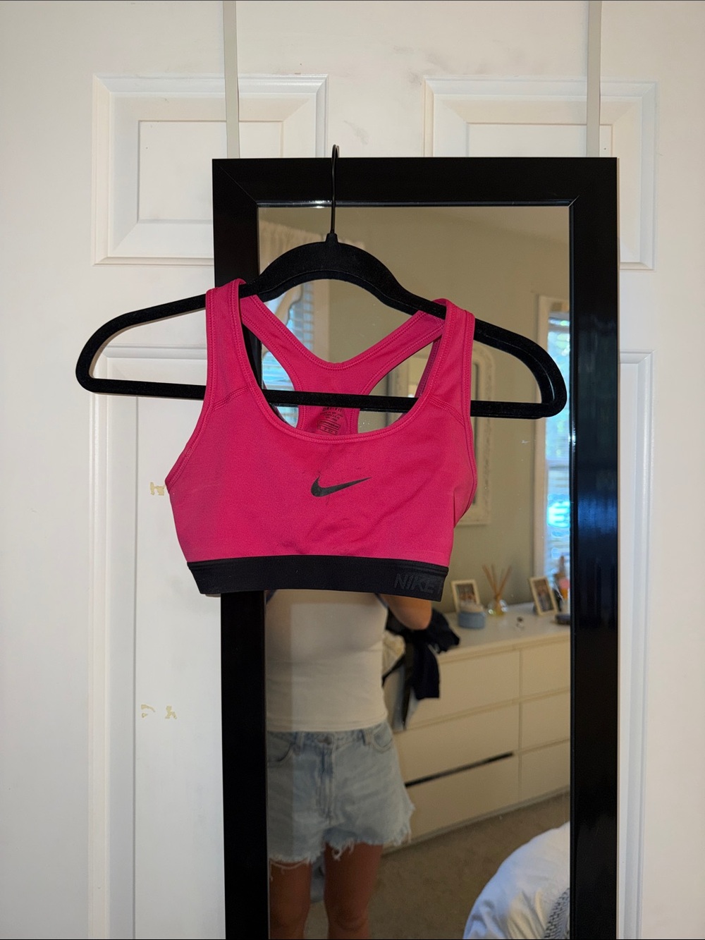 Nike Pink Racerback Sports Bra with Black Elastic